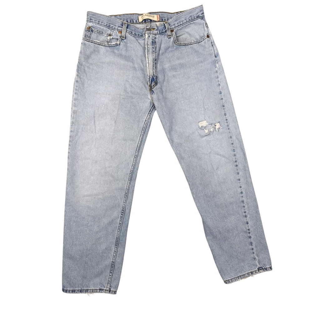 Vintage 90s Levi's 550 Relaxed Fit Jeans Mens‎ 38x32 Light Wash Distressed